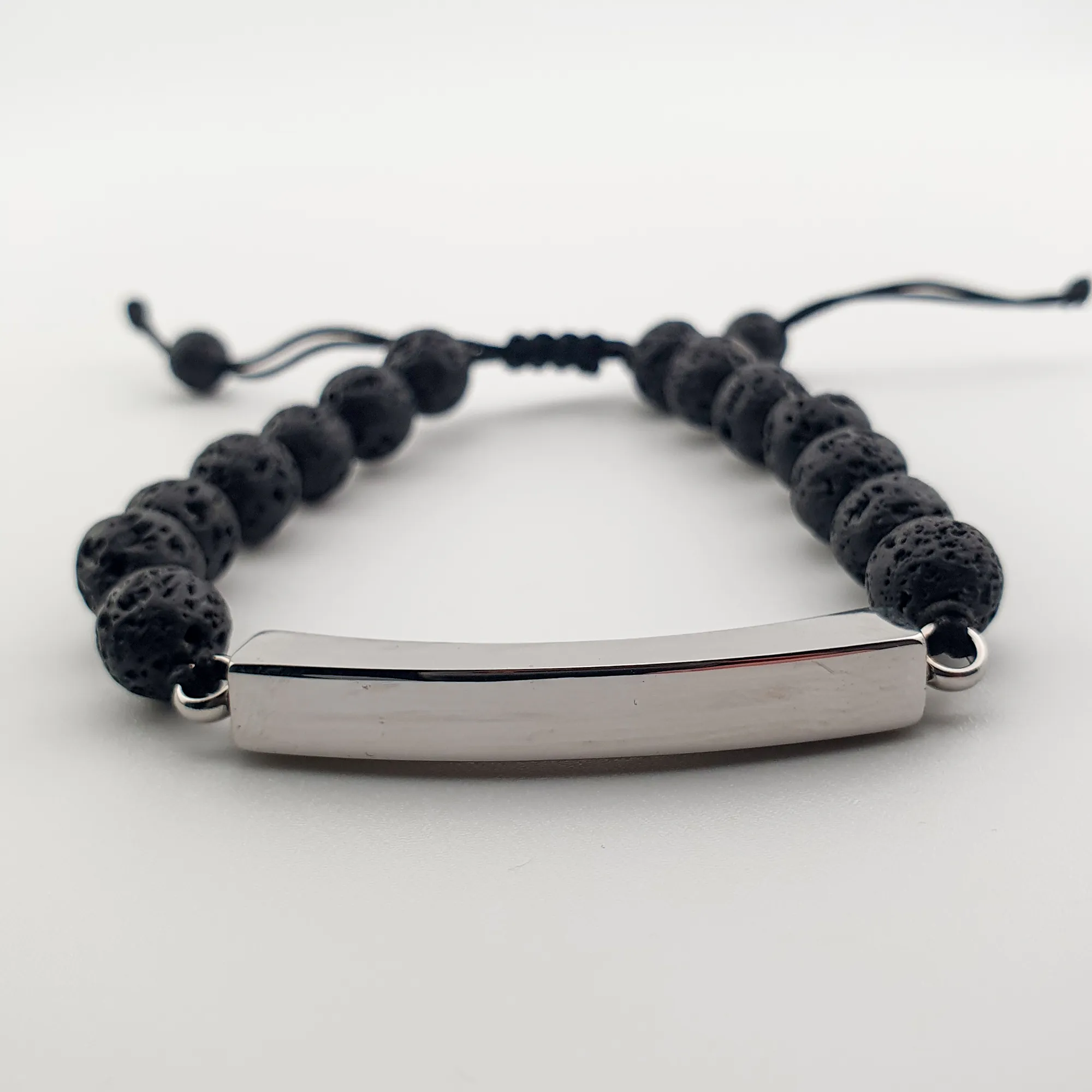 Verstelbare As Armband met Lava Kralen - Gedenksieraad