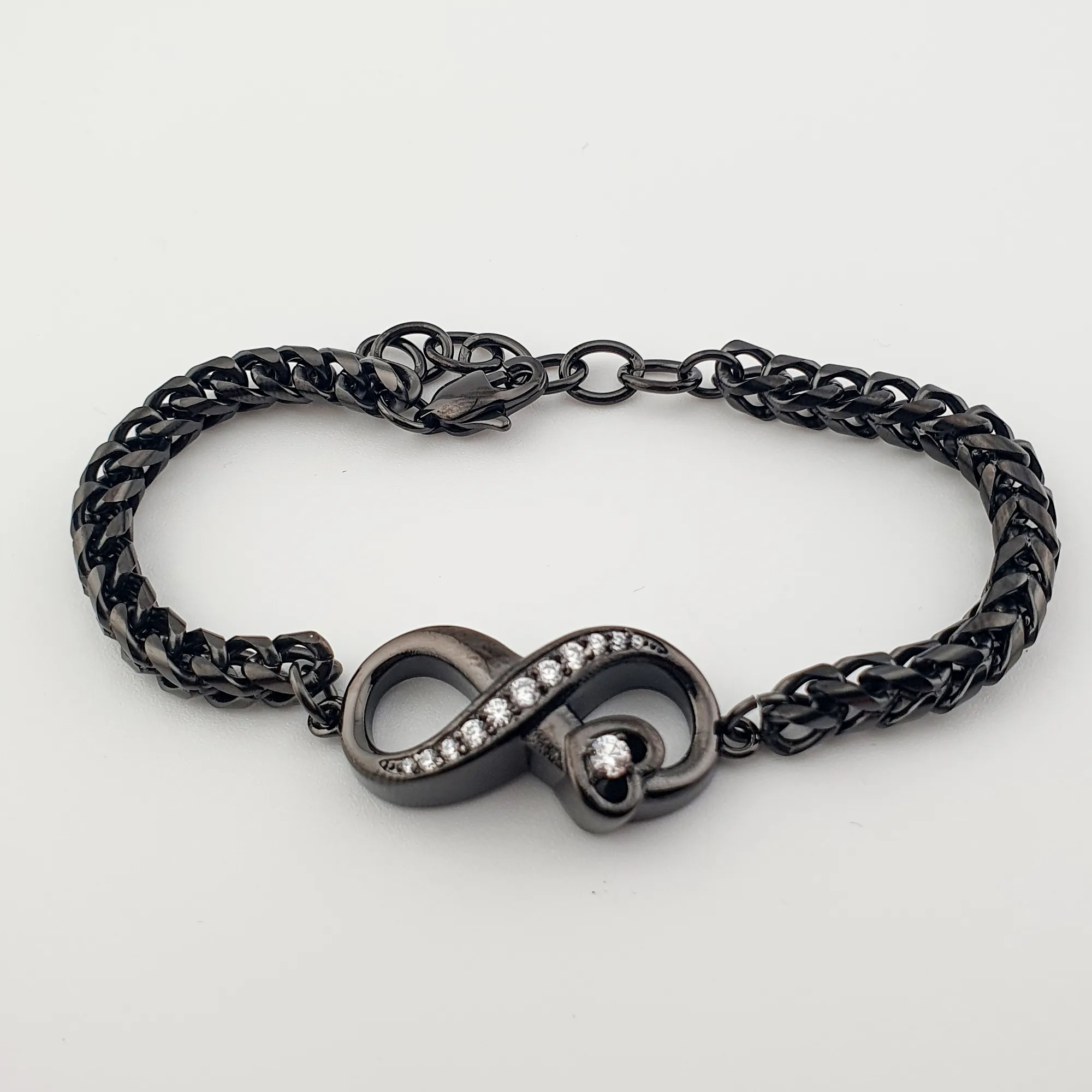 Crematie Sieraad Infinity Urn Armband Voor As | Zwart  - Waardig Gedenkteken