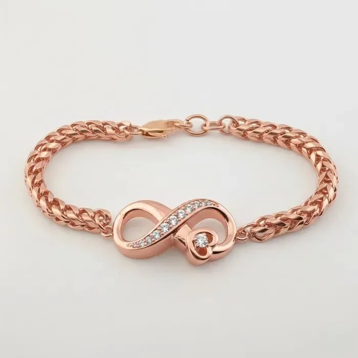 Crematie Sieraad Infinity Urn Armband Voor As | Rosé goud  - Waardig Gedenkteken